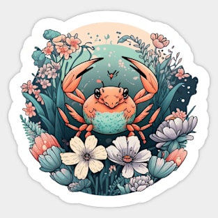 Water Colour Crab Sticker